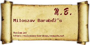 Miloszav Barabás névjegykártya